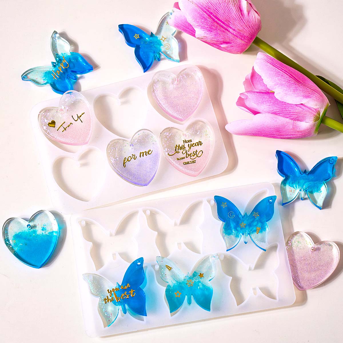 Jewelry Making Mold - 6개의 구멍이 있는 귀걸이 실리콘 몰드