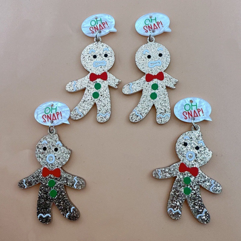 Jewelry Making Accessories - 10개 귀여운 크리스마스 진저브레드맨 펜던트, DIY