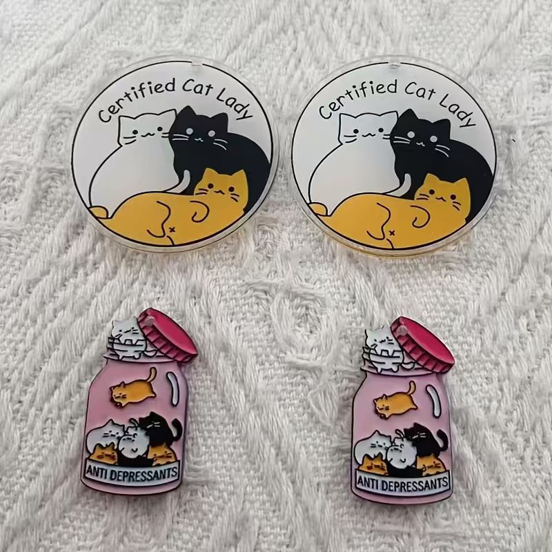 Jewelry Making Accessories - 10개 아크릴 귀여운 고양이 펜던트, DIY