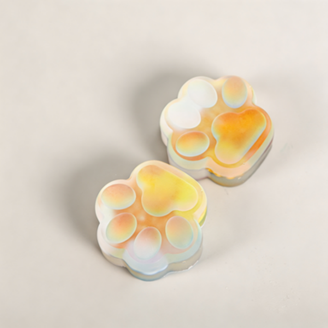 Jewelry Making Mold - 2개의 연결된 고양이 발 모양 실리콘