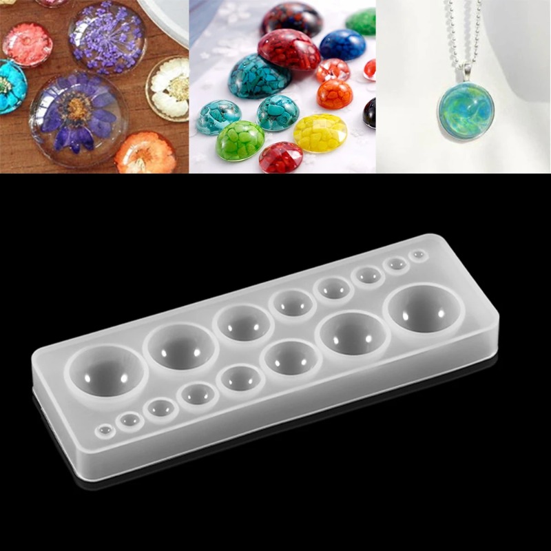 Jewelry Making Degree - 1pcs 실리콘 몰드 하프 볼 오블레이트