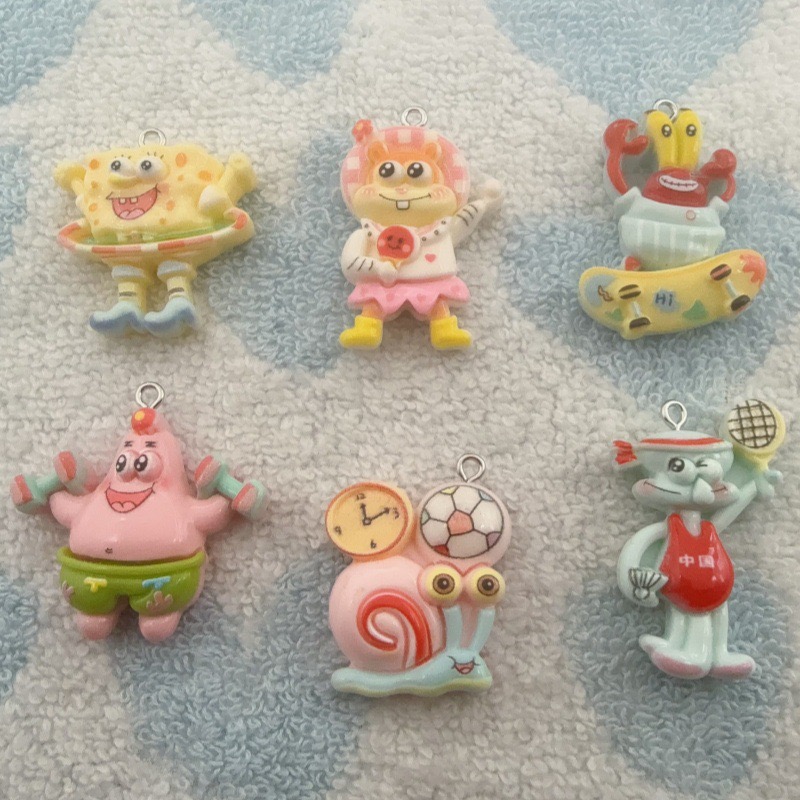 Jewelry Making Accessories - 10개 만화 캐릭터 레진 펜던트, DIY