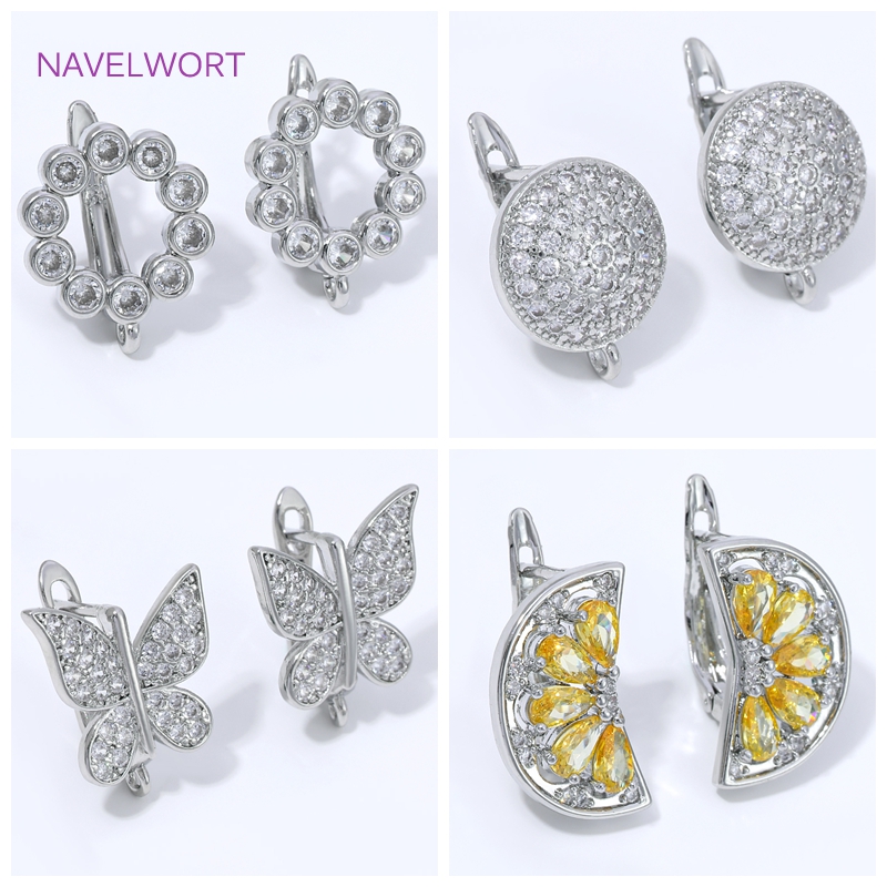 Jewelry Making Hobby - 18K 금도금 부채꼴 꽃 귀걸이 고리,