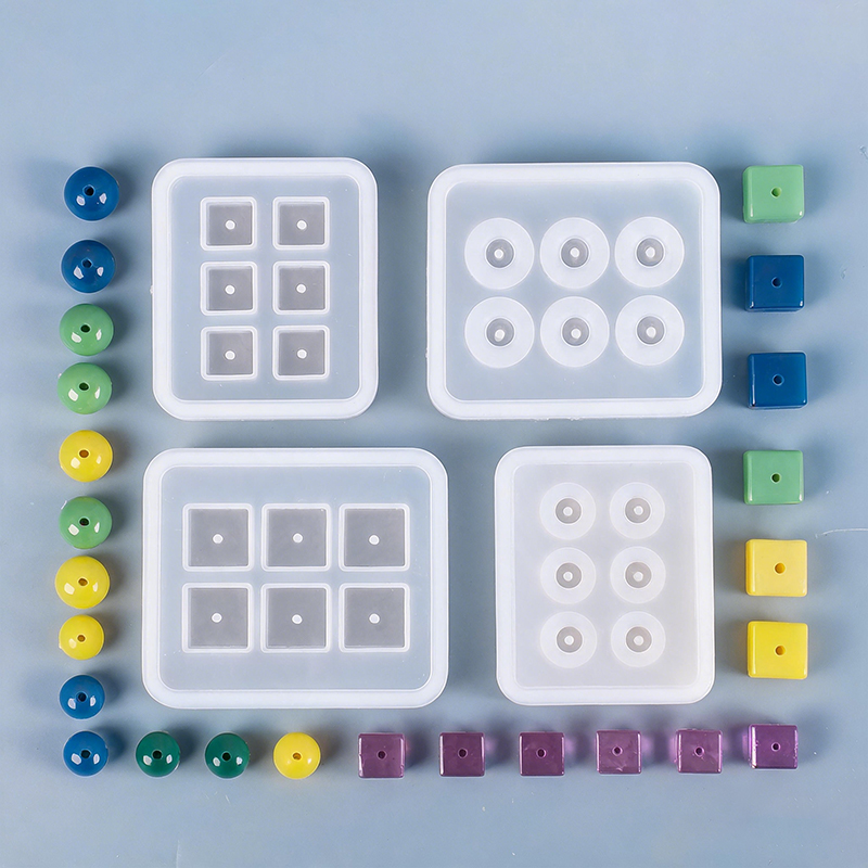 Jewelry Making Mold - 사각형 실리콘 몰드 DIY 6구 비즈