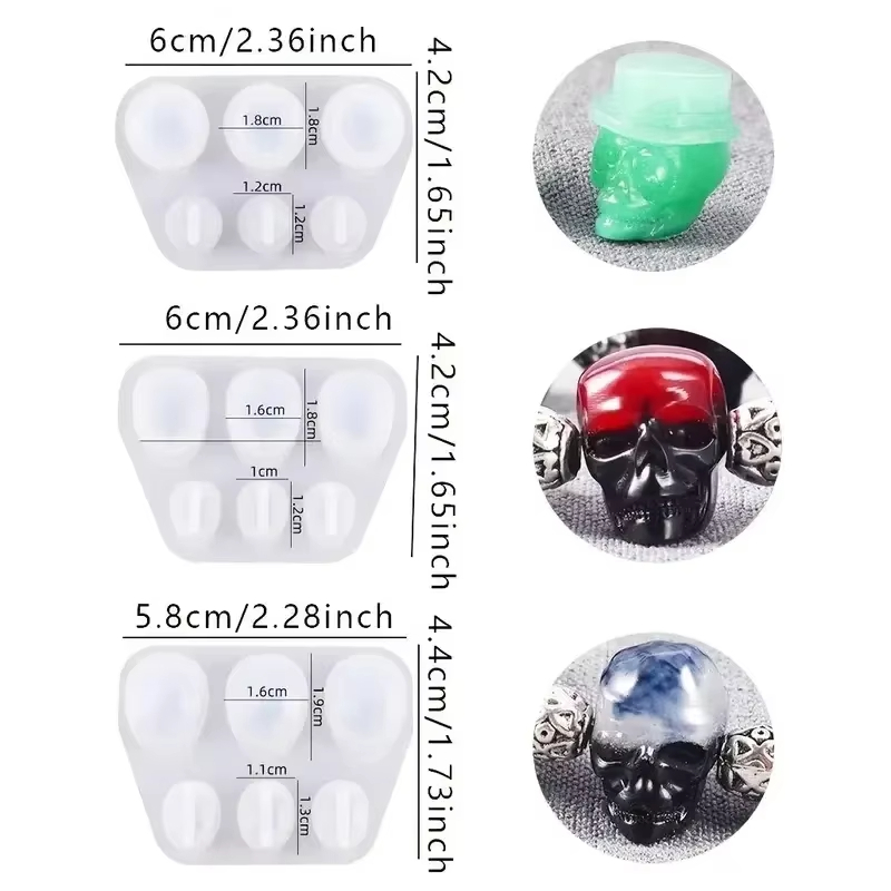 Jewelry Making Mold - 3pcs 해골 펜던트 수지 금형 쥬얼리