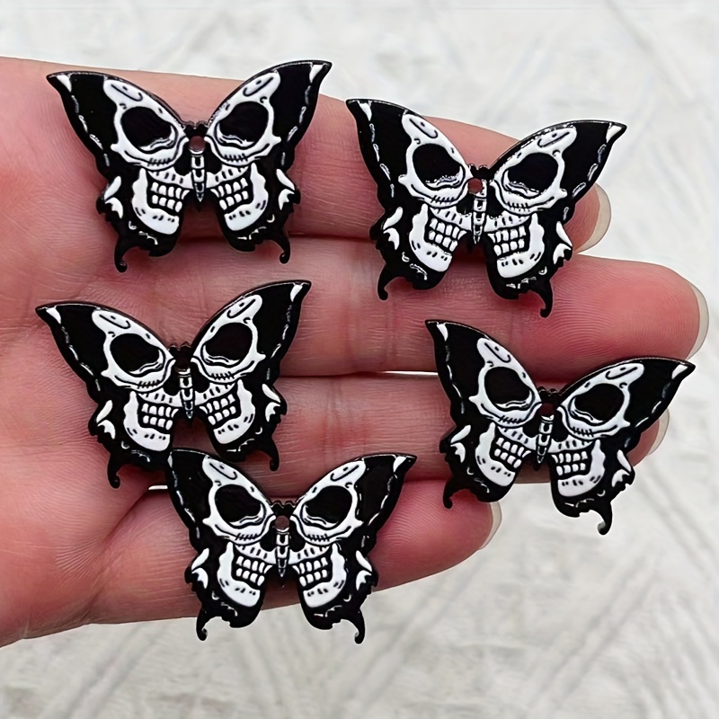 Jewelry Making Event - 5/10Pcs 할로윈 아크릴 해골 나비 참