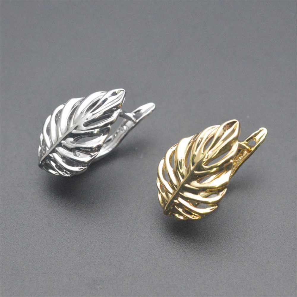 Jewelry Making Hobby - 1/2개 18K 금도금 황동 잎 모양