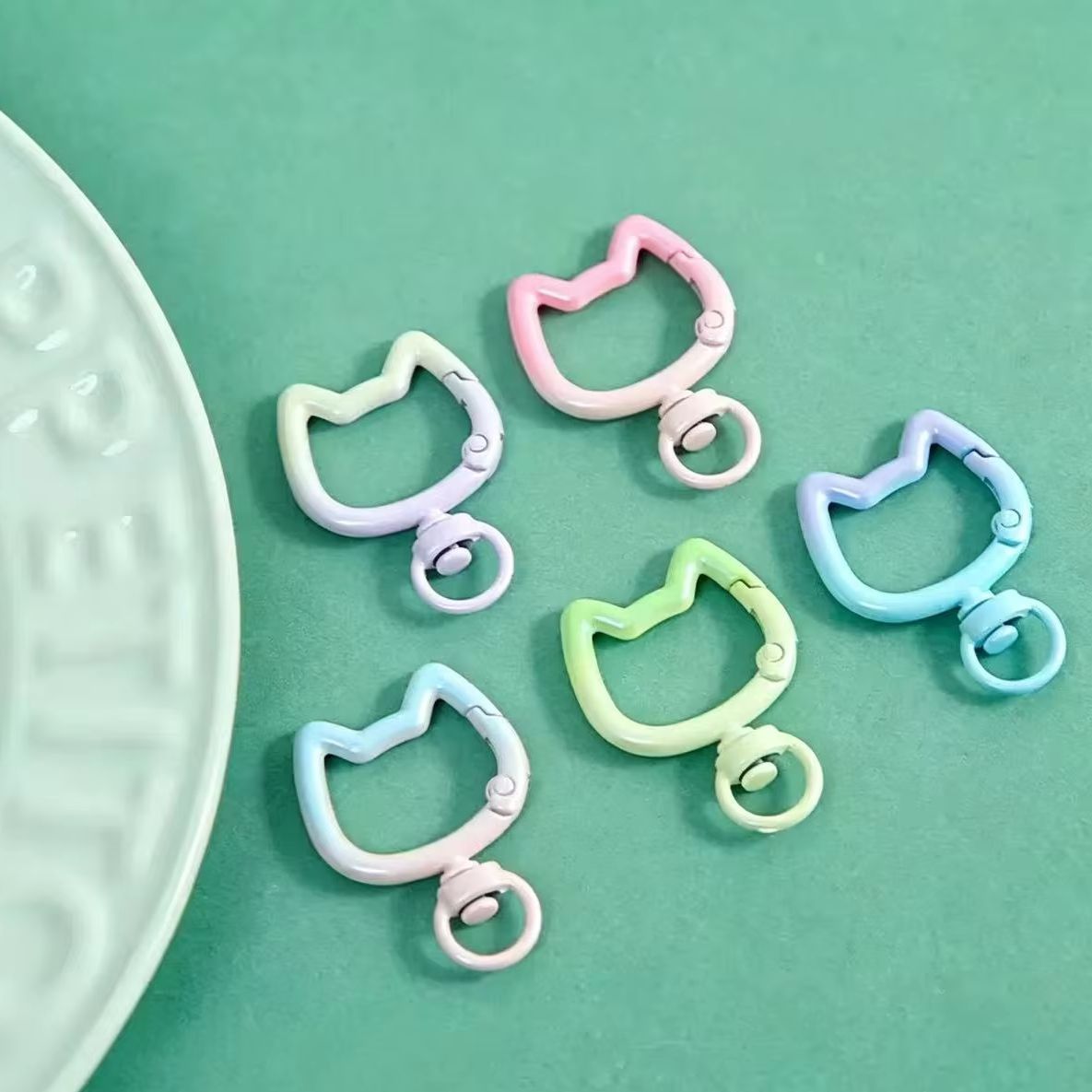 Jewelry Making Hobby - 5-10PCS 그라디언트 귀여운 고양이 걸쇠 개방형