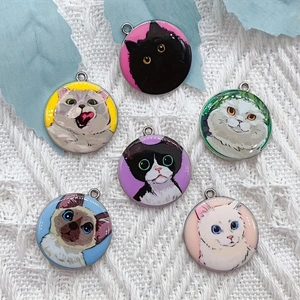 10pcs 만화 동물 고양이 에나멜 쥬얼리 만들기 귀여 - Jewelry Making Earrings 리뷰 및 가격