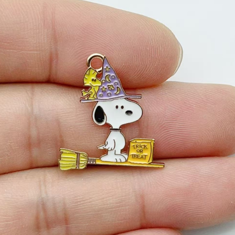 10Pcs 귀여운 할로윈 만화 강아지 합금 에나멜 참  - Jewelry Making Accessories 리뷰 및 가격