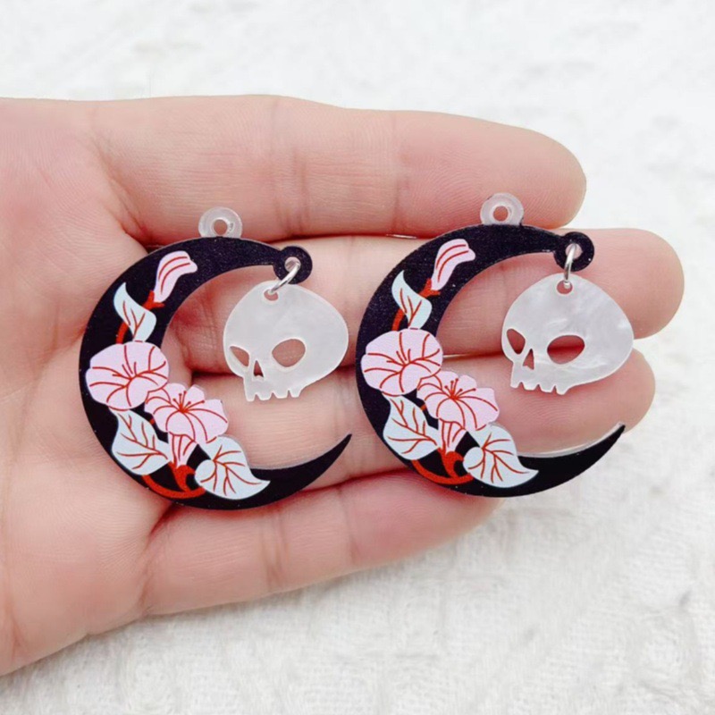 10pcs 할로윈 아크릴 유령 검은 고양이 해골 쥬얼리 - Jewelry Making Earrings 리뷰 및 가격