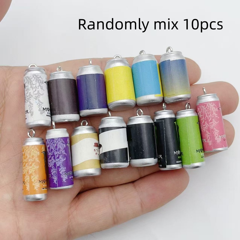 10개 미니 시뮬레이션 음료 캔 레진 참 장식품 다채로 - Jewelry Making Earrings 리뷰 및 가격