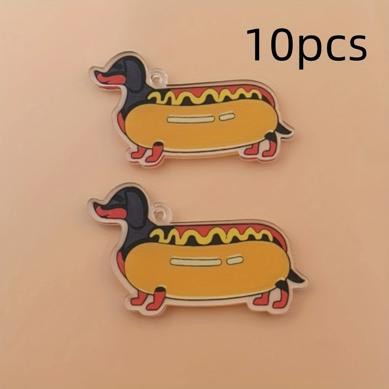 10pcs 아크릴 2D 새로운 소시지 개 펜던트, DI - Jewelry Making Accessories 리뷰 및 가격