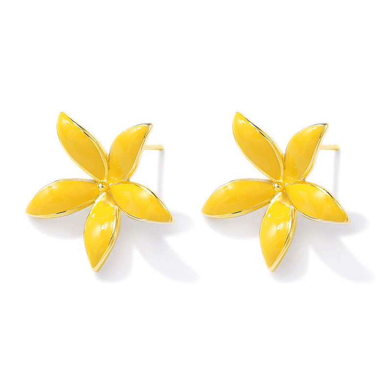 18K 골드 컬러 황동 꽃 귀걸이 핀 귀걸이 고품질 여 - Jewelry Making Earrings 리뷰 및 가격
