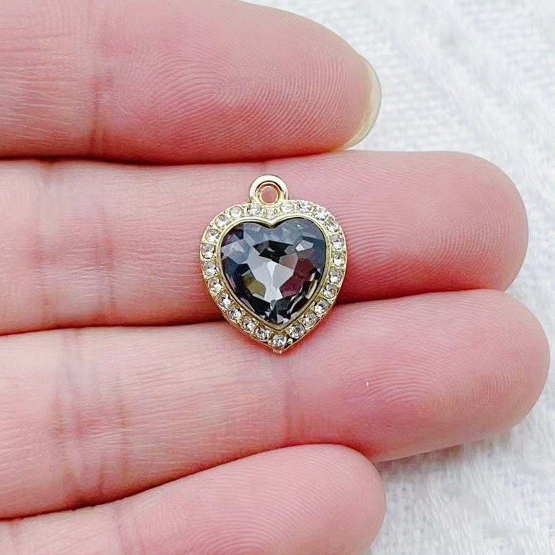 10개 하트 모양의 화려한 보석 펜던트, 신선한 스타일 - Jewelry Making Accessories 리뷰 및 가격