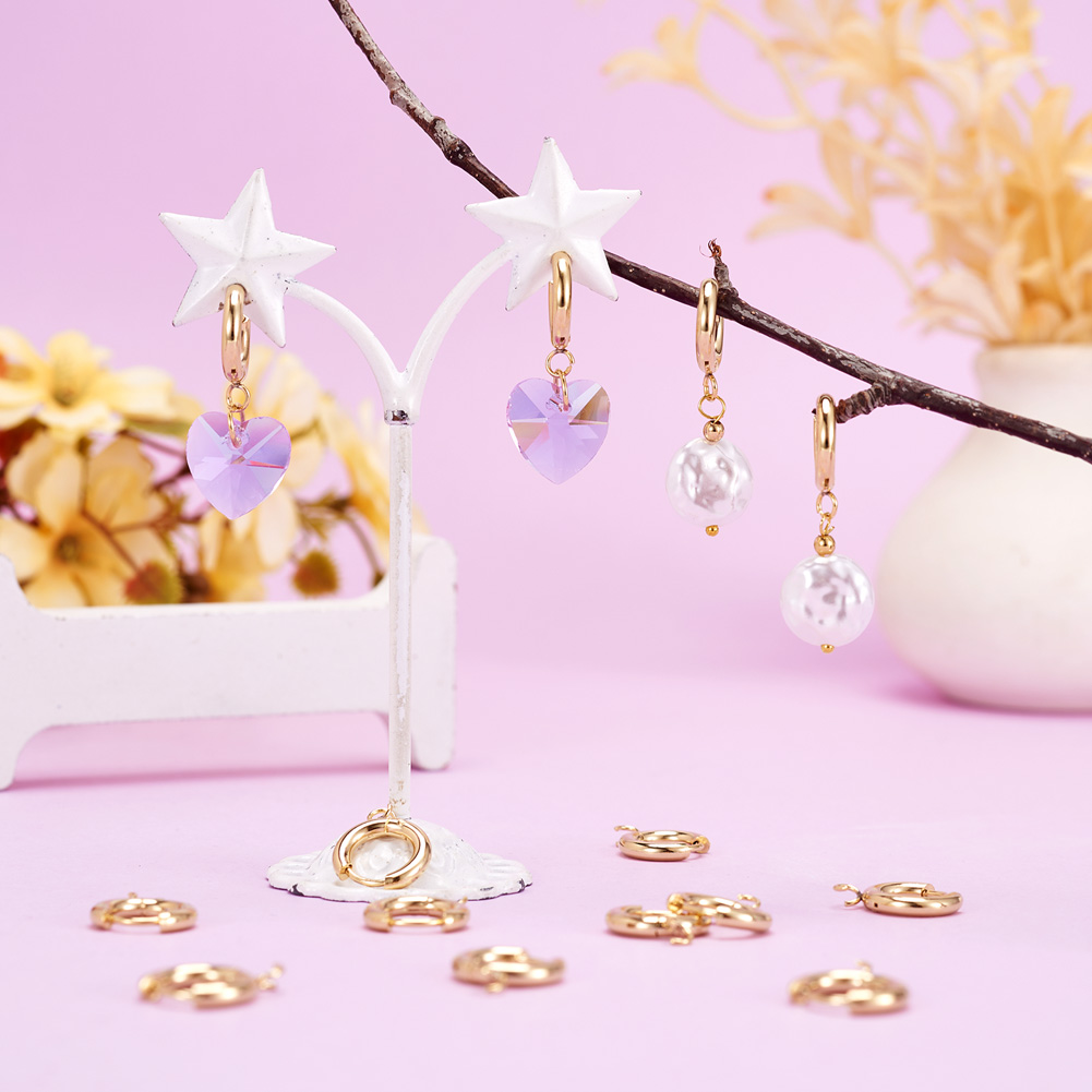 10개 201 스테인리스 스틸 허기 이어링 훅 라운드  - Jewelry Making Earrings 리뷰 및 가격
