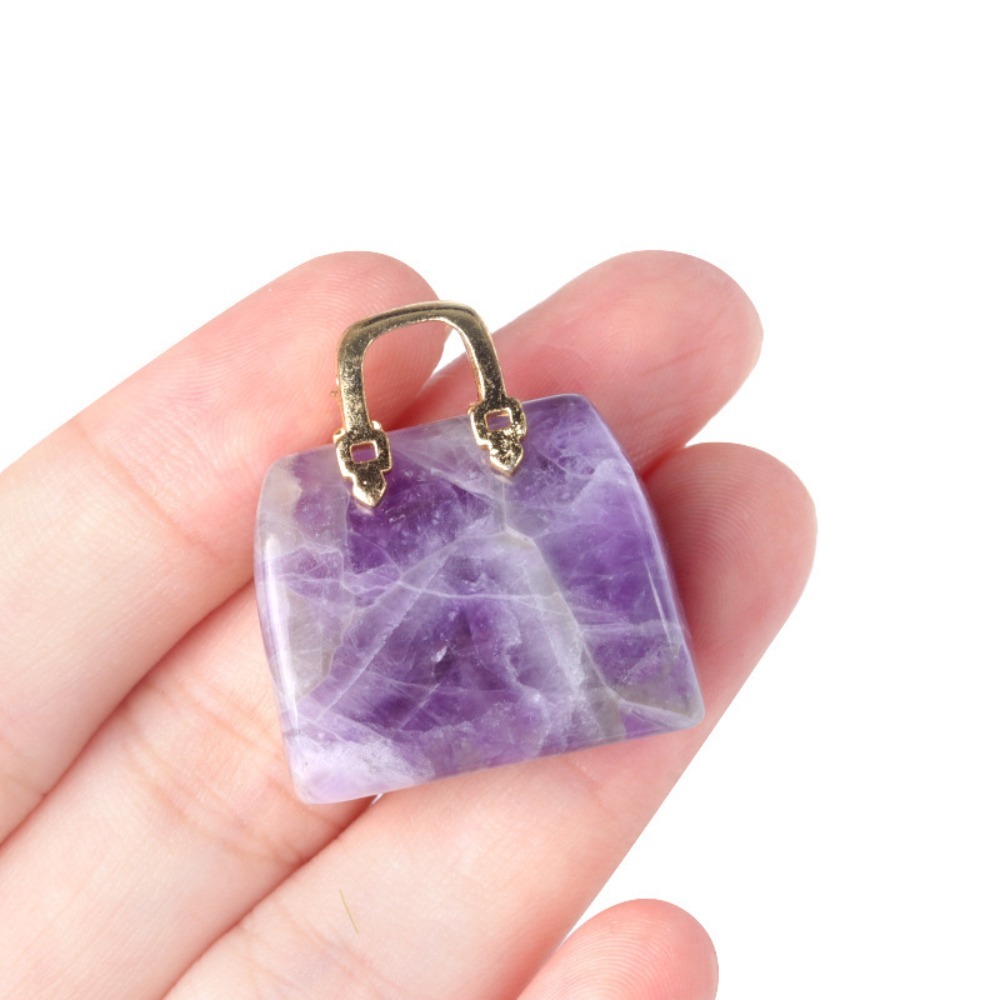 1pcs 25x28mm 미니 핸드백 모양 펜던트 천연석 - Jewelry Making Event 리뷰 및 가격