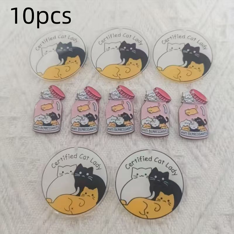 10개 아크릴 귀여운 고양이 펜던트, DIY 쥬얼리 제 - Jewelry Making Accessories 리뷰 및 가격