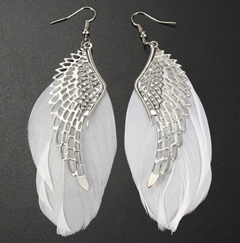 12쌍/세트 깃털 귀걸이 스터드 에스닉 스타일 여성 보 - Jewelry Making Event 리뷰 및 가격