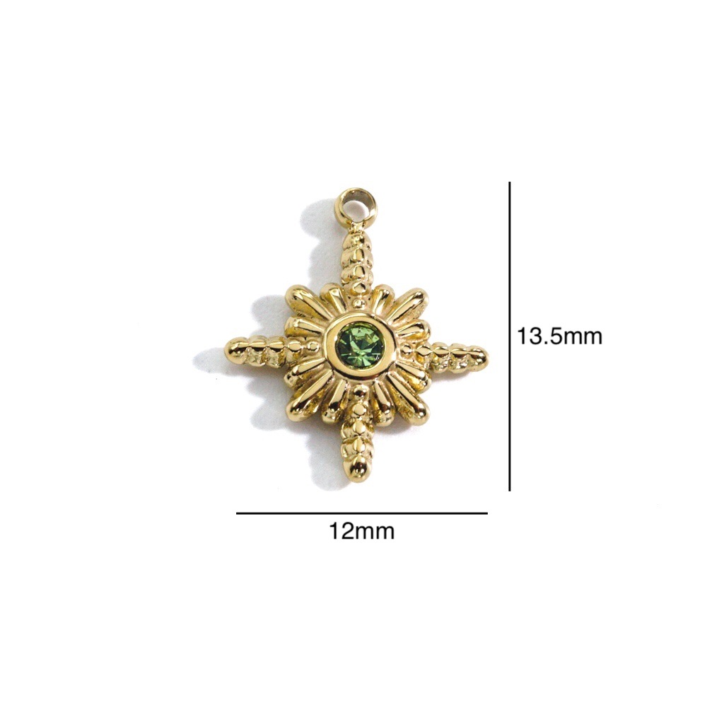 스테인레스 스틸 골드 컬러 8 포인트 스타 크리스탈 스 - Jewelry Making With Stones 리뷰 및 가격