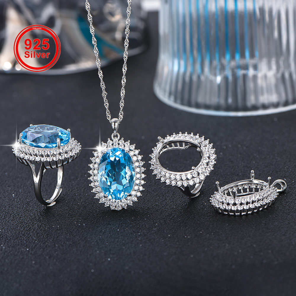 13x18mm S925 스털링 실버 반지 펜던트 빈 설 - Jewelry Making With Stones 리뷰 및 가격