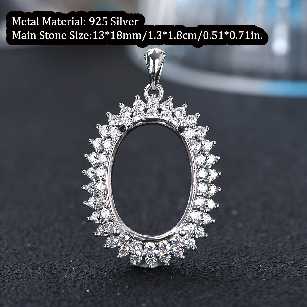 13x18mm S925 스털링 실버 반지 펜던트 빈 설 - Jewelry Making With Stones 리뷰 및 가격