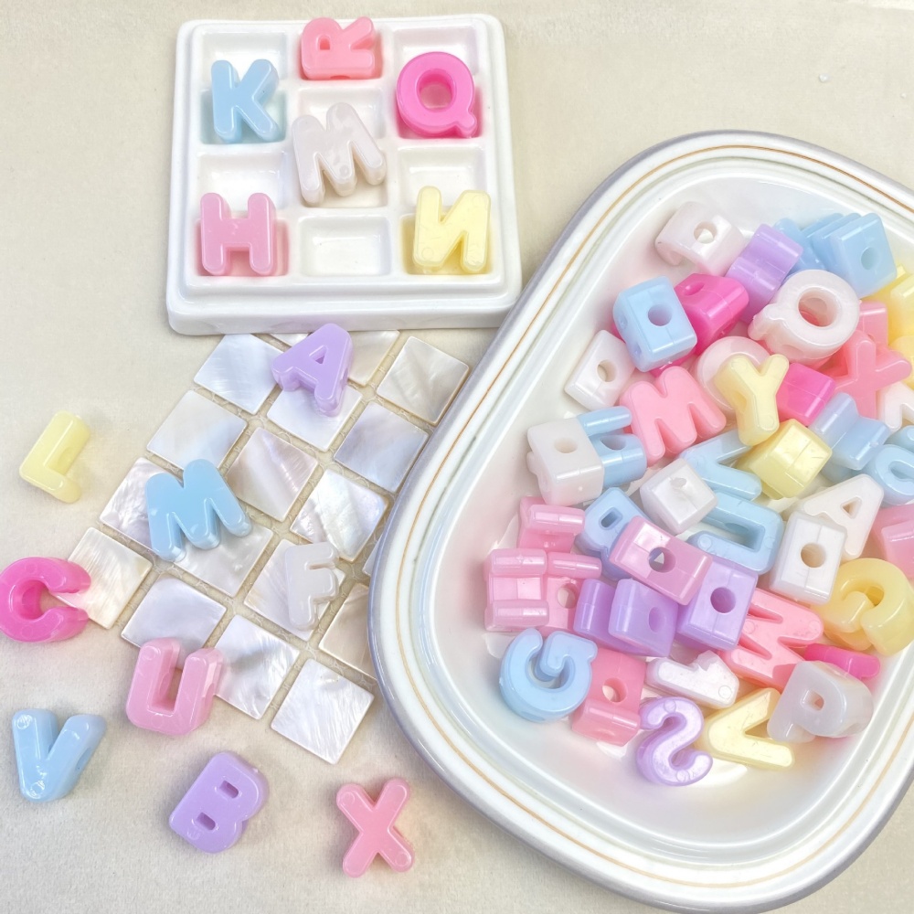 10/50/100PCS 14-20mm 아크릴 문자 비즈 - Jewelry Making Degree 리뷰 및 가격