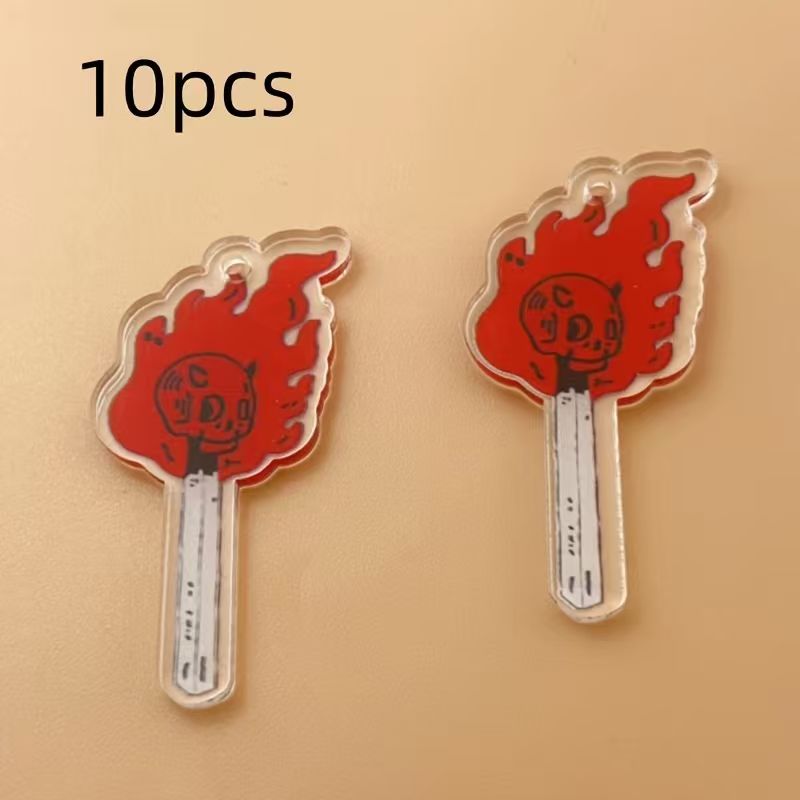 10개 아크릴 해골 펜던트, DIY 쥬얼리 제작 귀걸이 - Jewelry Making Accessories 리뷰 및 가격
