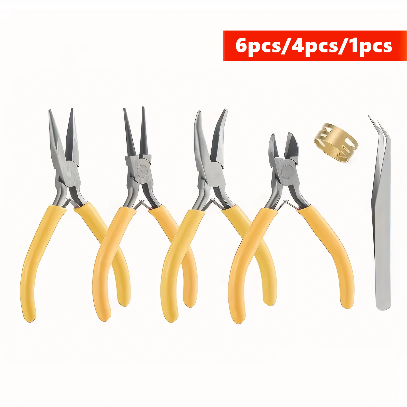 6/4/1개 노란색 보석 제작용 펜치 세트 - 니들 노 - Jewelry Making Loop Pliers 리뷰 및 가격