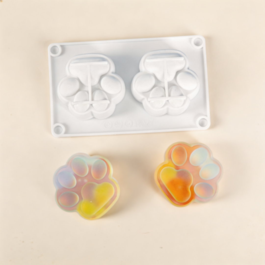 2개의 연결된 고양이 발 모양 실리콘 몰드, 귀여운 반 - Jewelry Making Mold 리뷰 및 가격