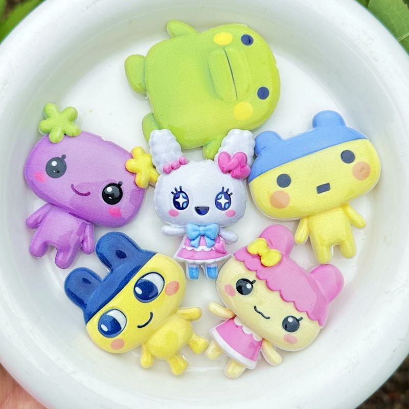 45mm 만화 다마고치 양면 인쇄 속이 빈 구슬, 휴대 - Jewelry Making Accessories 리뷰 및 가격