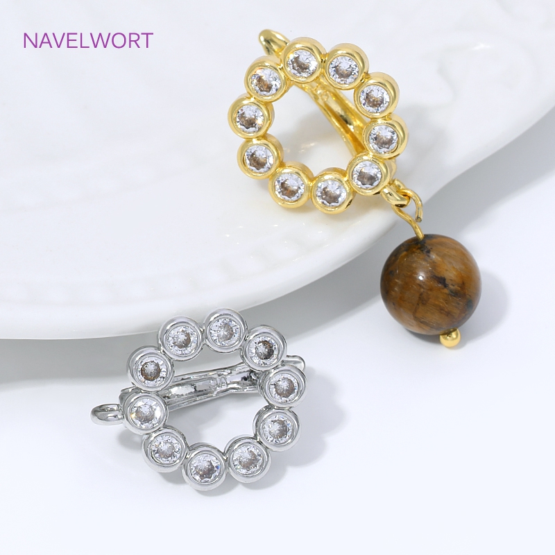 18K 금도금 부채꼴 꽃 귀걸이 고리, 황동 기본 고정 - Jewelry Making Hobby 리뷰 및 가격