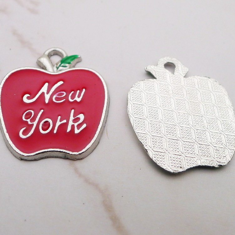 10Pcs 에나멜 애플 뉴욕 참 펜던트 레드 애플 뉴욕 - Jewelry Making New York 리뷰 및 가격