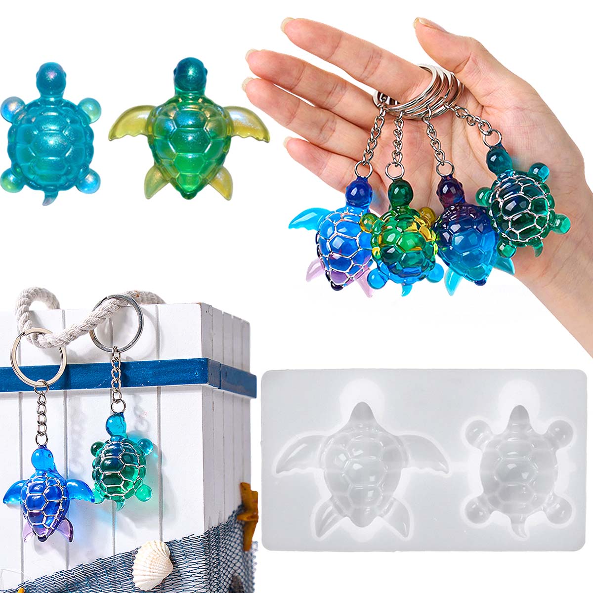 3D 바다거북 열쇠고리 실리콘 몰드 DIY 해양 테마  - Jewelry Making Mold 리뷰 및 가격