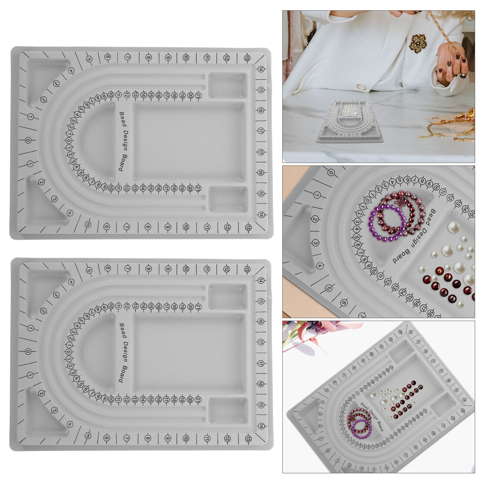 2Pcs 비즈 디자인 보드 쥬얼리 만들기 트레이 목걸이 - Jewelry Making Accessories 리뷰 및 가격