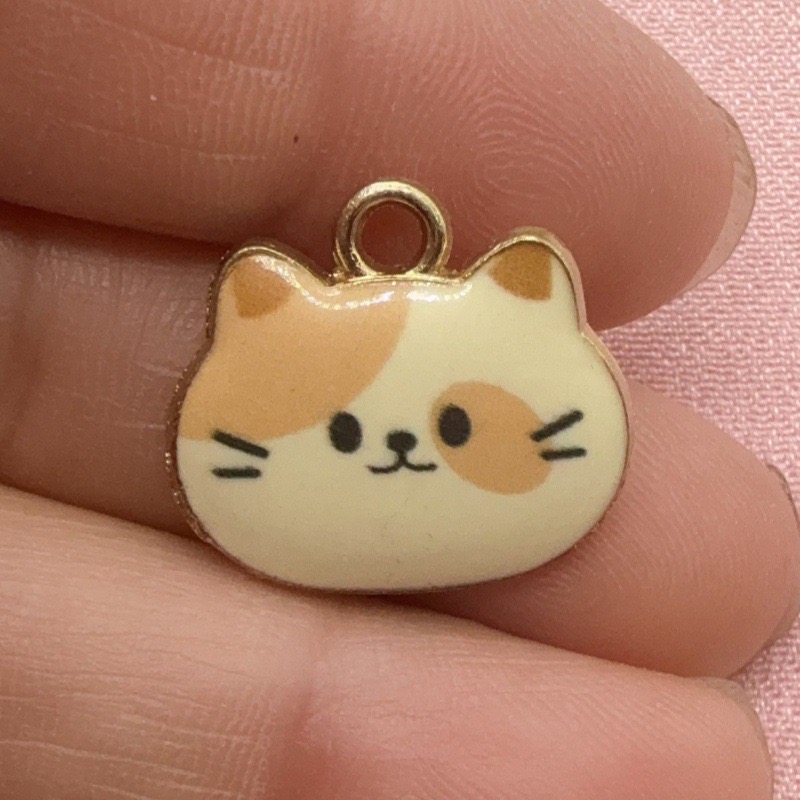 12개 인쇄된 고양이 머리 모양 합금 드립 오일 펜던트 - Jewelry Making Accessories 리뷰 및 가격