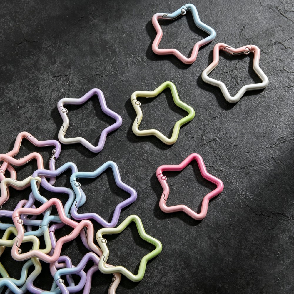 5PCS 그라디언트 별 모양 스프링 링 걸쇠 다채로운  - Jewelry Making Hobby 리뷰 및 가격